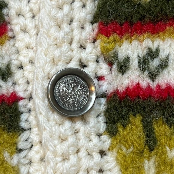 Vtg Handmade Icelandic Fair Isle Knit Wool Button Cardigan Sweater Womens Sz S - Picture 4 of 11